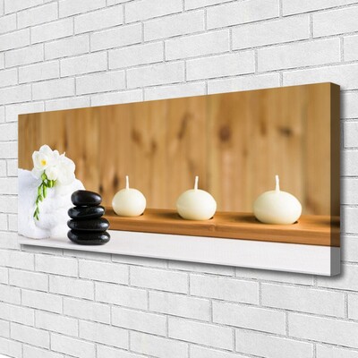 Foto op canvas Kaarsen spa cabinet