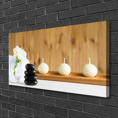 Foto op canvas Kaarsen spa cabinet