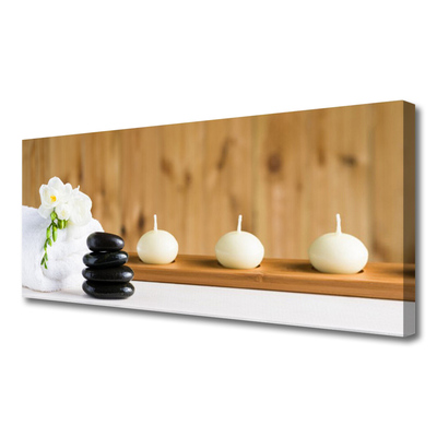 Foto op canvas Kaarsen spa cabinet