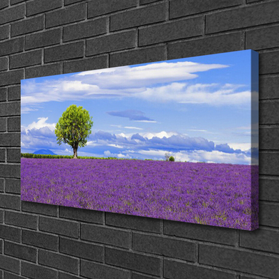 Foto op canvas Gebied van de lavendel nature tree