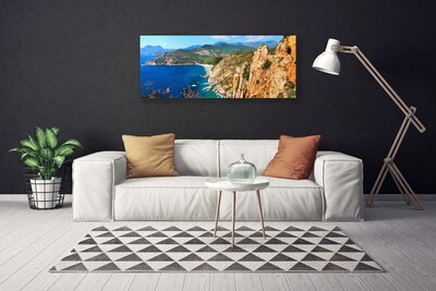 Foto op canvas Sea cliff coast mountains