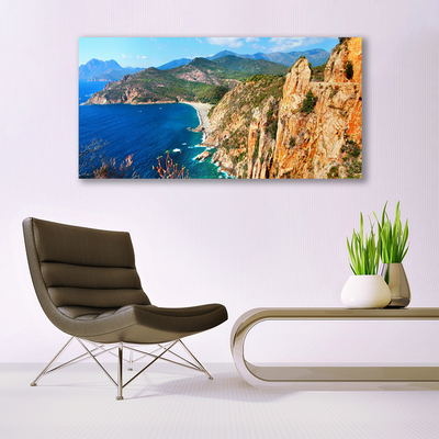 Foto op canvas Sea cliff coast mountains