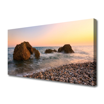 Foto op canvas Rocks coast sea waves