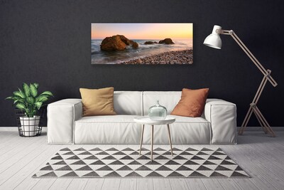 Foto op canvas Rocks coast sea waves