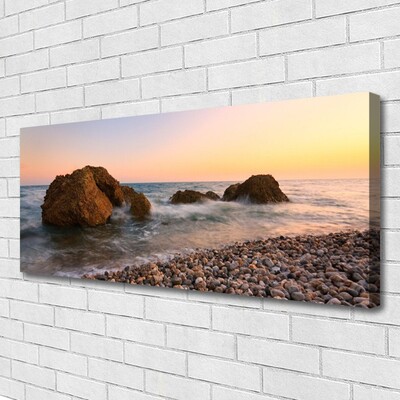 Foto op canvas Rocks coast sea waves