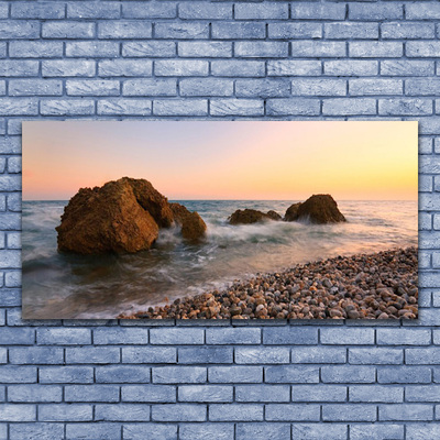 Foto op canvas Rocks coast sea waves