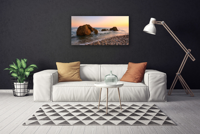 Foto op canvas Rocks coast sea waves