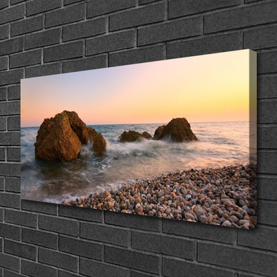 Foto op canvas Rocks coast sea waves