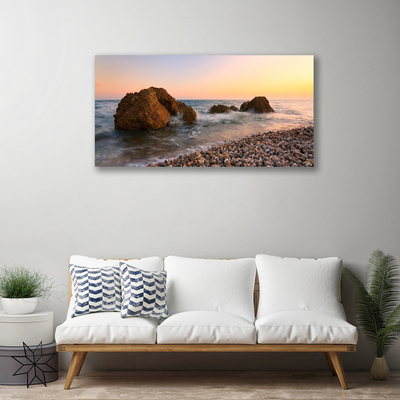 Foto op canvas Rocks coast sea waves