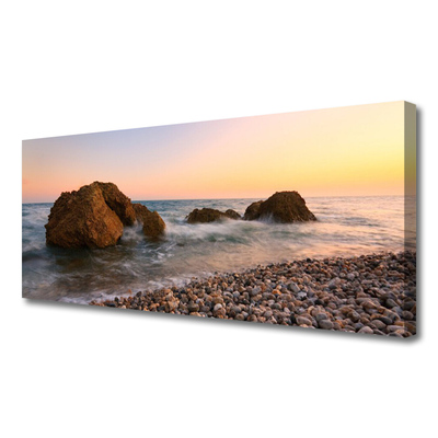 Foto op canvas Rocks coast sea waves