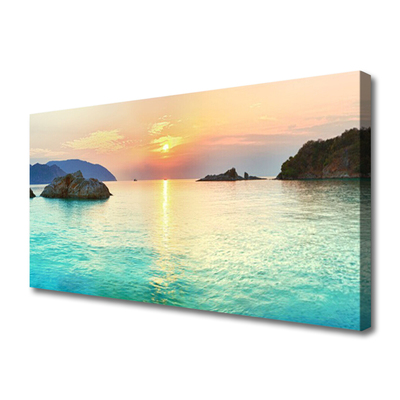 Foto op canvas Rotsen sun sea landscape