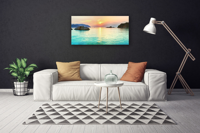 Foto op canvas Rotsen sun sea landscape