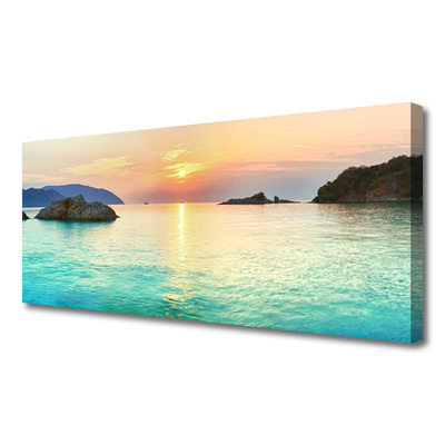 Foto op canvas Rotsen sun sea landscape