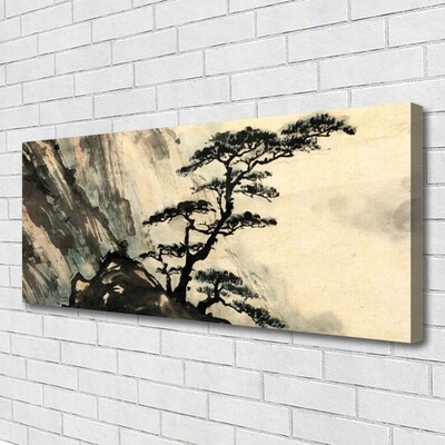 Foto op canvas Geschilderde boom art