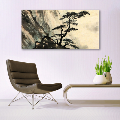 Foto op canvas Geschilderde boom art