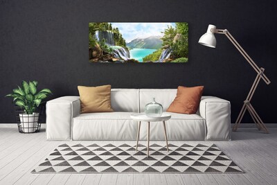 Foto op canvas Mountain waterfall bay