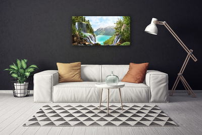 Foto op canvas Mountain waterfall bay