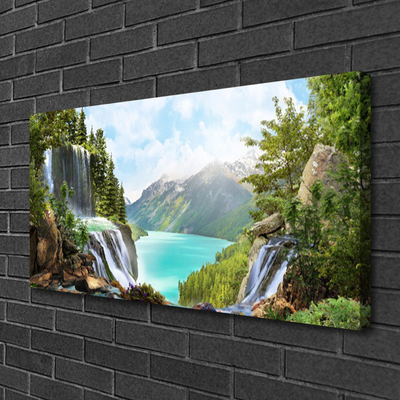 Foto op canvas Mountain waterfall bay