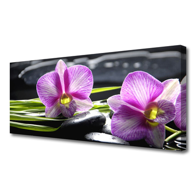 Foto op canvas Orchid zen spa stones