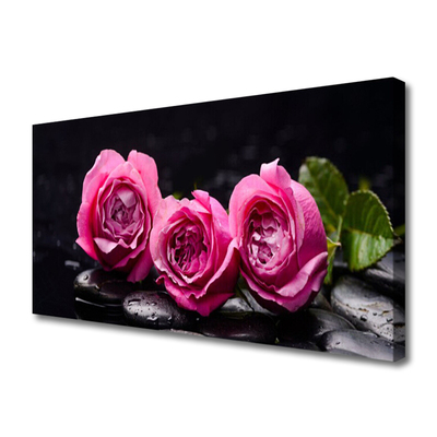 Foto op canvas Zen spa stones roses natuur