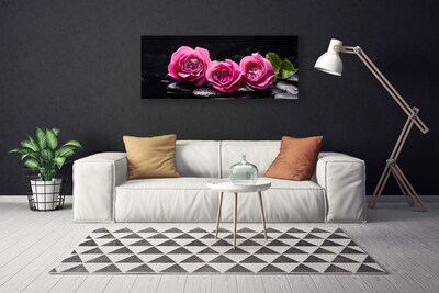 Foto op canvas Zen spa stones roses natuur