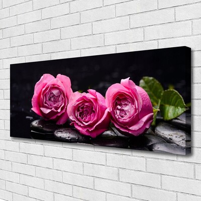 Foto op canvas Zen spa stones roses natuur