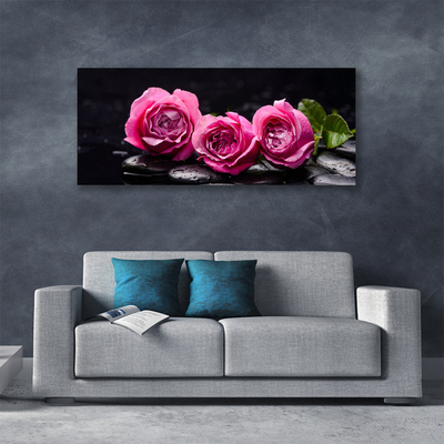 Foto op canvas Zen spa stones roses natuur