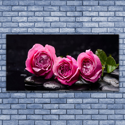 Foto op canvas Zen spa stones roses natuur