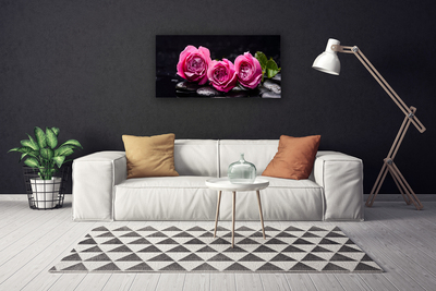 Foto op canvas Zen spa stones roses natuur