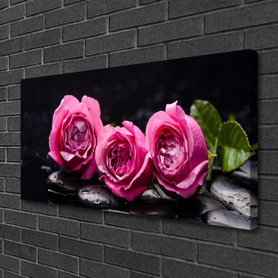 Foto op canvas Zen spa stones roses natuur