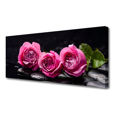 Foto op canvas Zen spa stones roses natuur