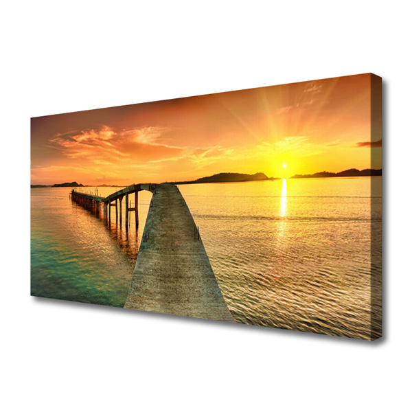 Foto op canvas Zon landschap sea bridge