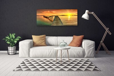 Foto op canvas Zon landschap sea bridge