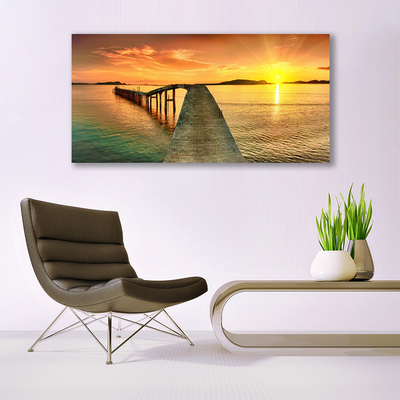 Foto op canvas Zon landschap sea bridge