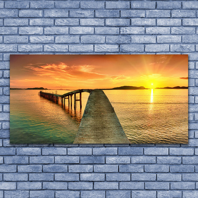 Foto op canvas Zon landschap sea bridge