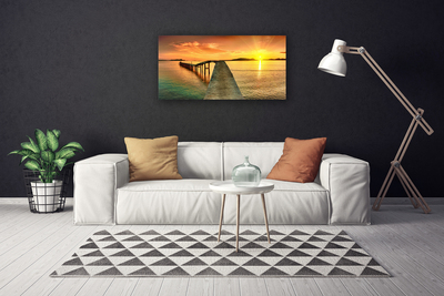 Foto op canvas Zon landschap sea bridge