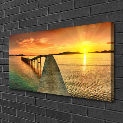 Foto op canvas Zon landschap sea bridge