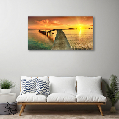 Foto op canvas Zon landschap sea bridge