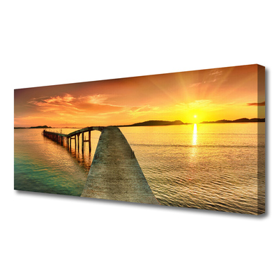 Foto op canvas Zon landschap sea bridge
