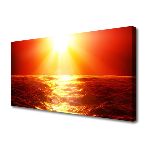 Foto op canvas Sunset sea wave