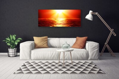 Foto op canvas Sunset sea wave