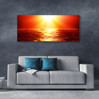 Foto op canvas Sunset sea wave