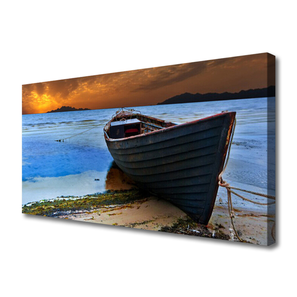 Foto op canvas Sea coast beach boat