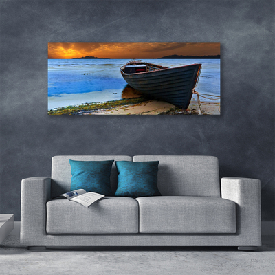 Foto op canvas Sea coast beach boat