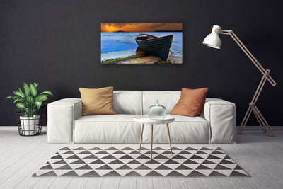 Foto op canvas Sea coast beach boat