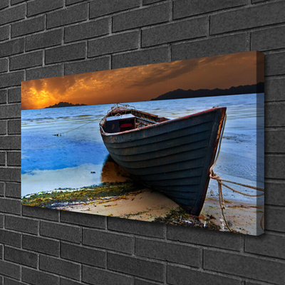 Foto op canvas Sea coast beach boat