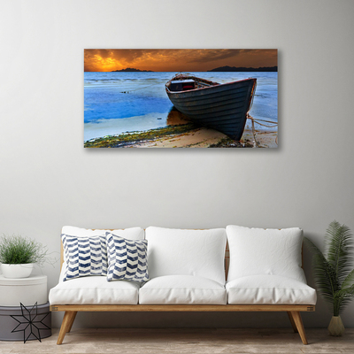 Foto op canvas Sea coast beach boat