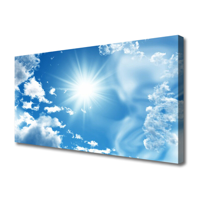Foto op canvas Blue sky zon wolken