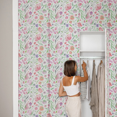 Meubel wrap folie Pastelkleurige flora