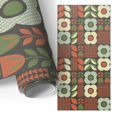 Decoratiefolie zelfklevend met bloemenfolkloreprint